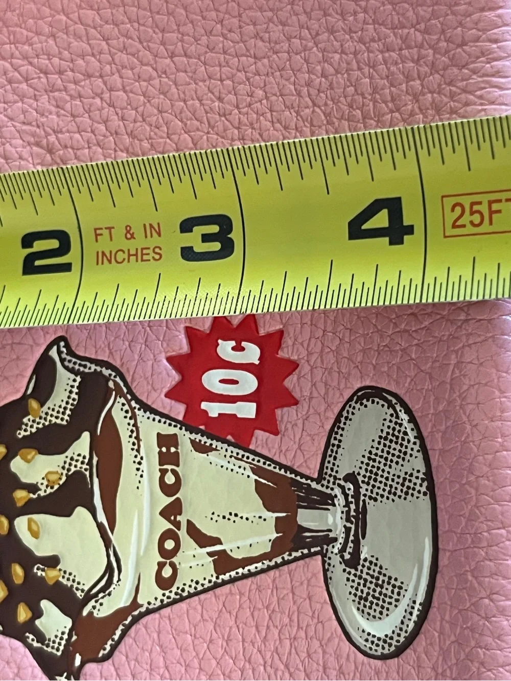 COACH Nolita 19 Cherry Blossom Pink  Sundae Ice Cream Graphic Shoulder Clutch